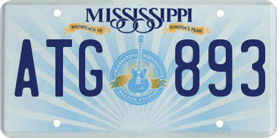 MS license plate ATG893