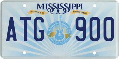 MS license plate ATG900