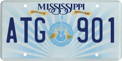 MS license plate ATG901