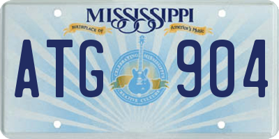 MS license plate ATG904