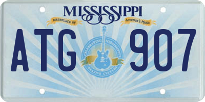 MS license plate ATG907
