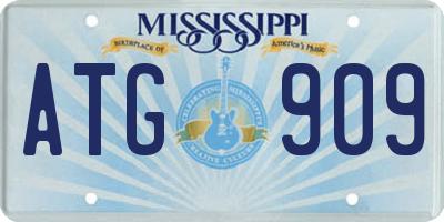 MS license plate ATG909
