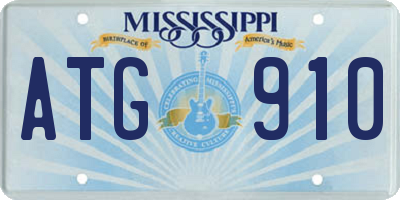 MS license plate ATG910