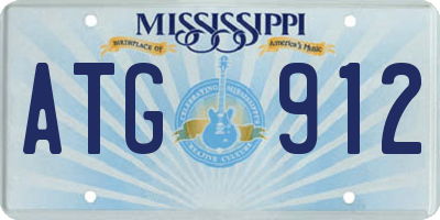 MS license plate ATG912