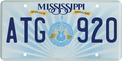MS license plate ATG920