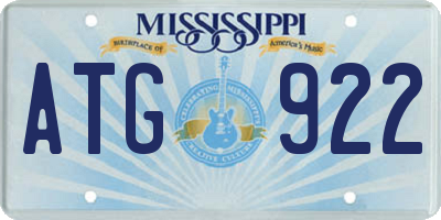 MS license plate ATG922