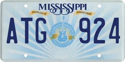 MS license plate ATG924