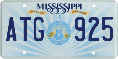 MS license plate ATG925