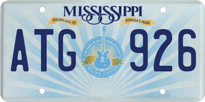 MS license plate ATG926