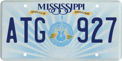 MS license plate ATG927