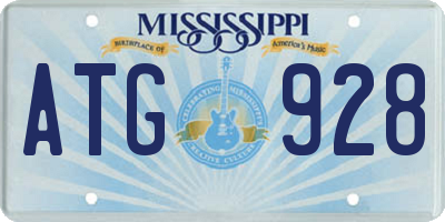 MS license plate ATG928