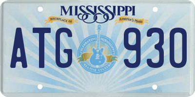 MS license plate ATG930