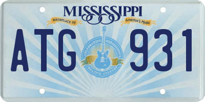 MS license plate ATG931