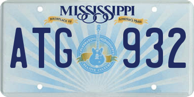 MS license plate ATG932