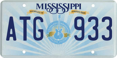 MS license plate ATG933