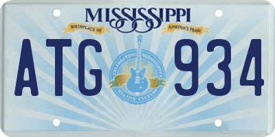 MS license plate ATG934