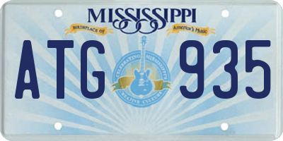 MS license plate ATG935