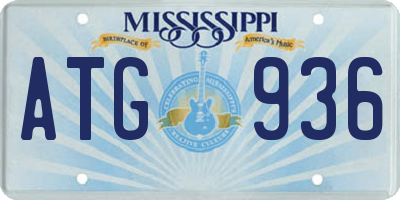 MS license plate ATG936