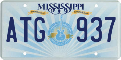 MS license plate ATG937