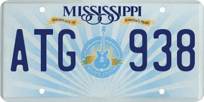 MS license plate ATG938