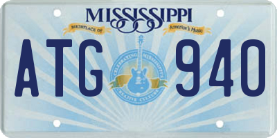 MS license plate ATG940