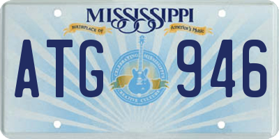 MS license plate ATG946