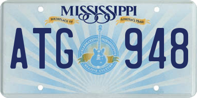 MS license plate ATG948