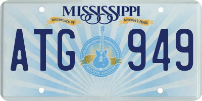 MS license plate ATG949