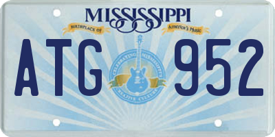 MS license plate ATG952