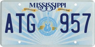 MS license plate ATG957
