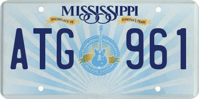 MS license plate ATG961