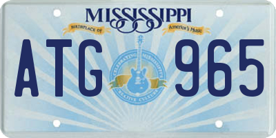 MS license plate ATG965