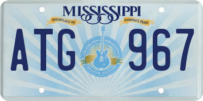 MS license plate ATG967