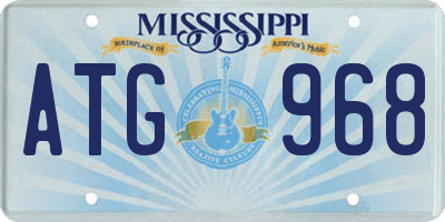 MS license plate ATG968