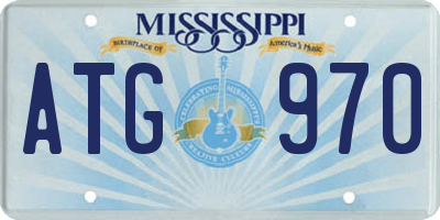 MS license plate ATG970