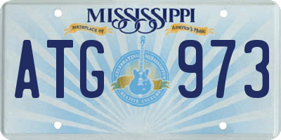 MS license plate ATG973