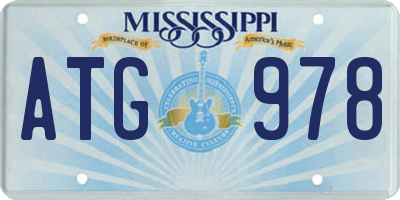 MS license plate ATG978