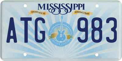 MS license plate ATG983