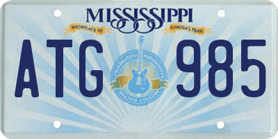 MS license plate ATG985