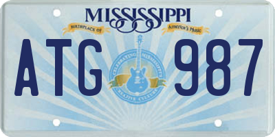 MS license plate ATG987