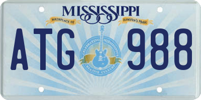 MS license plate ATG988