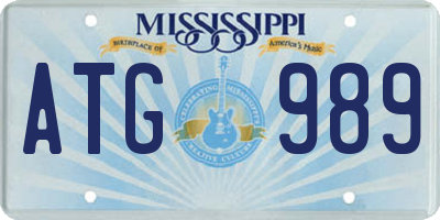 MS license plate ATG989