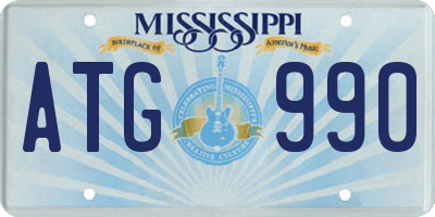 MS license plate ATG990