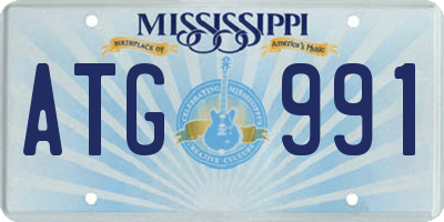 MS license plate ATG991