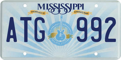 MS license plate ATG992