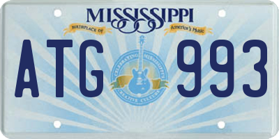 MS license plate ATG993