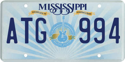 MS license plate ATG994