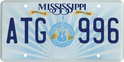 MS license plate ATG996