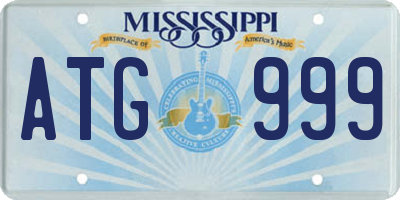 MS license plate ATG999