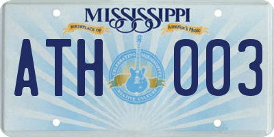 MS license plate ATH003